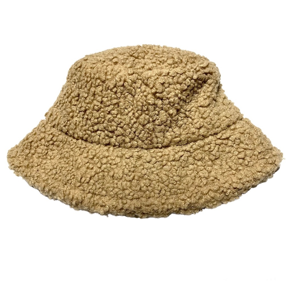 Khaki Brown Sherpa Bucket Hat